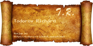 Todorov Richárd névjegykártya